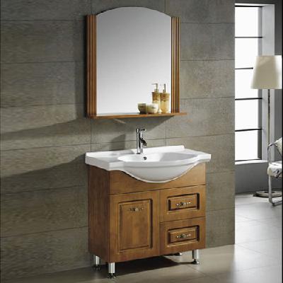 道福 橡木一体陶瓷盆E0级现代中式 DF-8107浴室柜