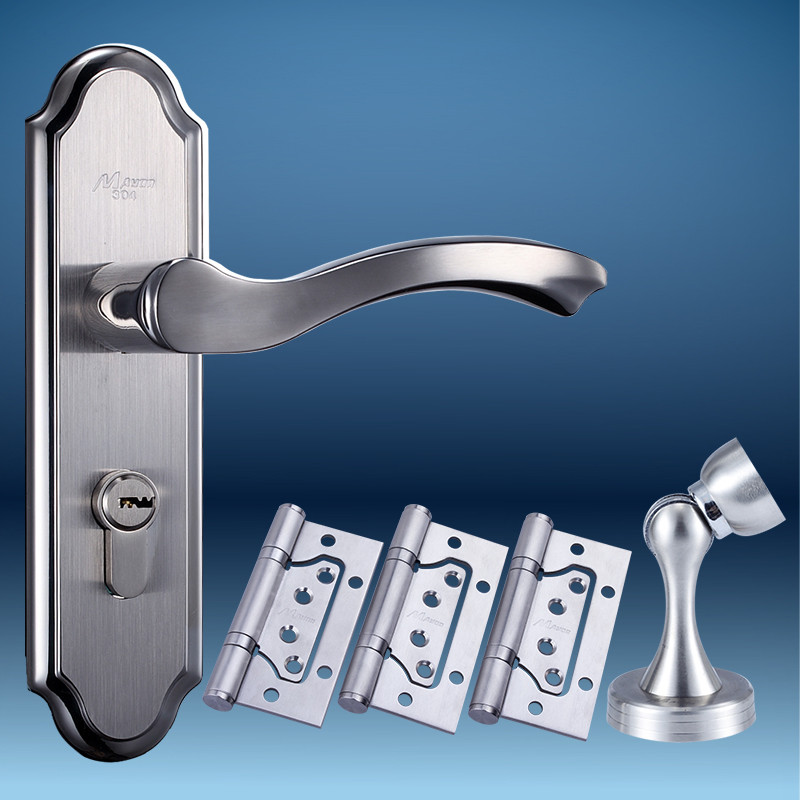 门友左内左外右内右外拉丝不锈钢锁室内门锌合金双锁舌a0408子母合页