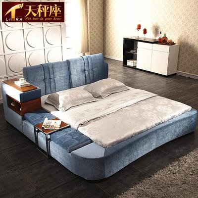 天秤座 木植绒组装式箱体床绒质方形简约现代 床