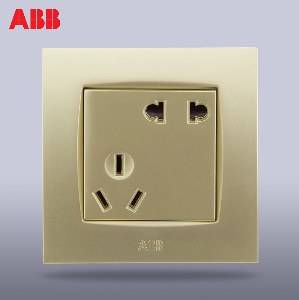 abb 香槟金86型二三插10a au205-pg插座