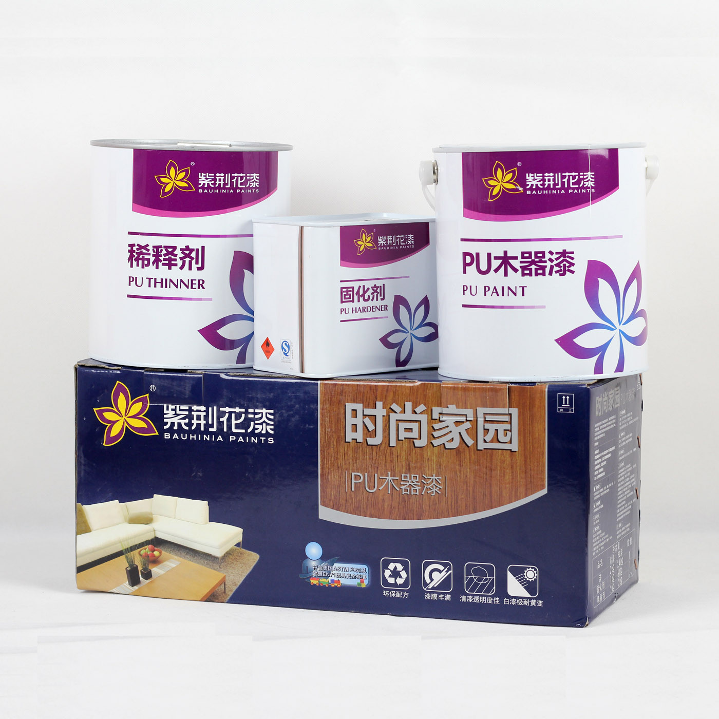 紫荆花 白色面漆/半哑光木器漆 白色面漆涂料