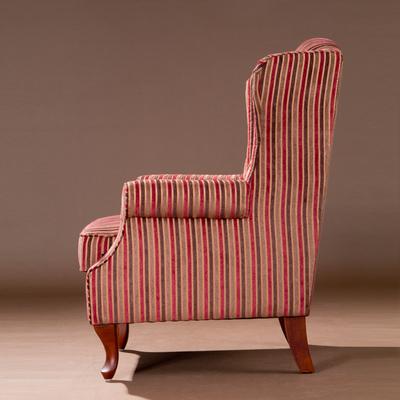 J&HAPPY 红色条纹实木成人欧式 沙发椅