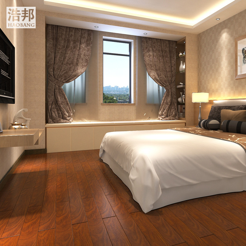 浩邦d601香二翅木平口a类实木复合地板 地板