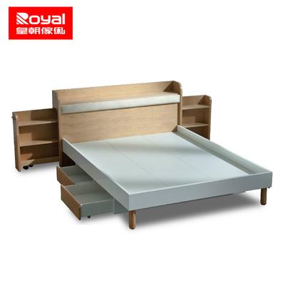 皇朝 白色+白枫色密度板/纤维板木皮饰面组装式架子床简约现代 床