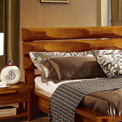 AJ 高箱床普通床橡木组装式架子床现代中式 床