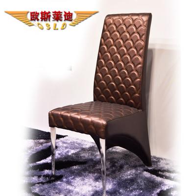欧斯莱迪 图片色金属不锈钢皮革成人新古典 HD-B363餐椅