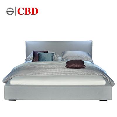 CBD 浅灰色木组装式架子床方形简约现代 床