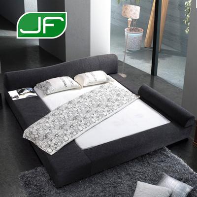 JF 木植绒组装式架子床绒质圆形简约现代 床