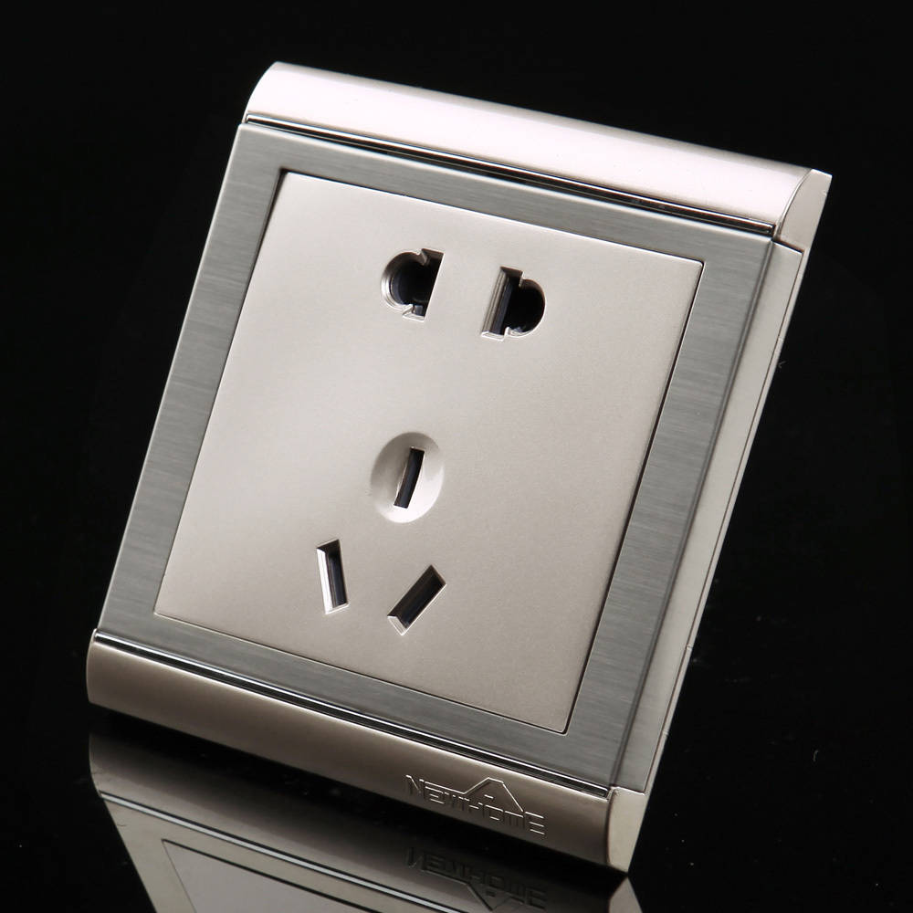 newhome 香槟金86型二三插10a a620插座