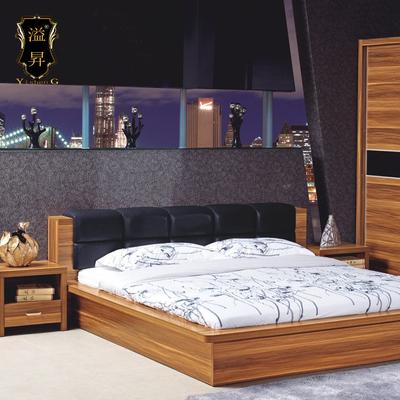 溢昇 密度板/纤维板木皮饰面胶合组装式箱体床北欧/宜家 床