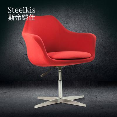 斯帝铠仕 红色升级弹性布面金属铝合金布艺 休闲椅
