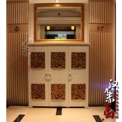 汉龙赤马 木箱框结构储藏对开门艺术现代中式 鞋柜