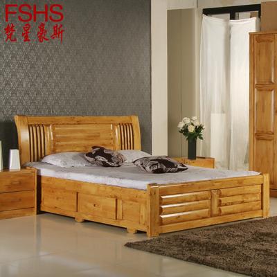 梵星豪斯 储物床标准床柏木整装式架子床简约现代拼板 床