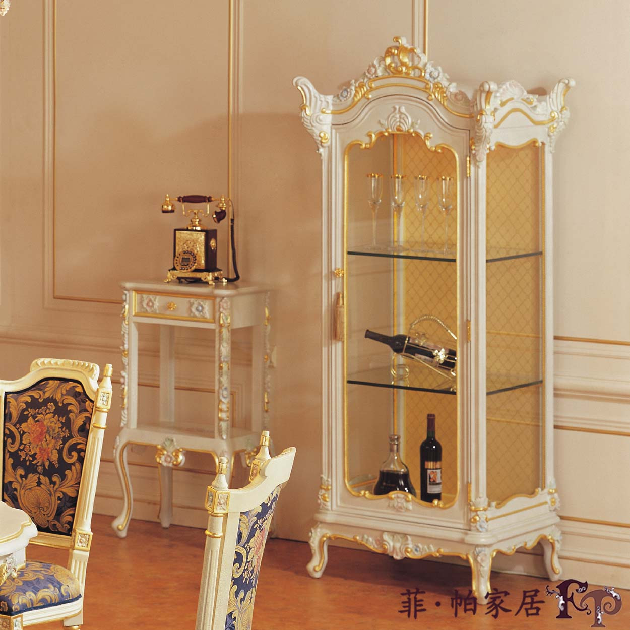 fp 全贴金款黄裂款不规则体结构橡胶木储藏艺术欧式 酒柜