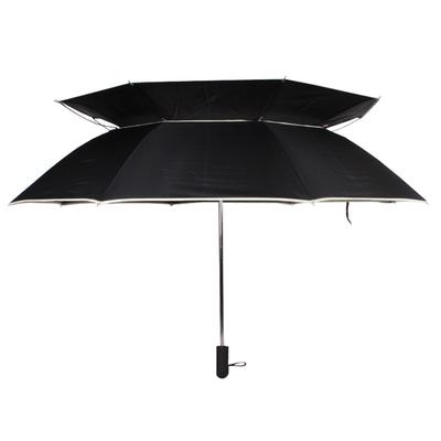 美度 黑色蓝色半自动碰击布雨伞二折伞成人 M5029遮阳伞