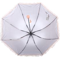 银胶手动碰击布晴雨伞三折伞成人 遮阳伞