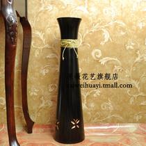 大号黑色大号白色陶瓷落地花瓶现代中式 花瓶