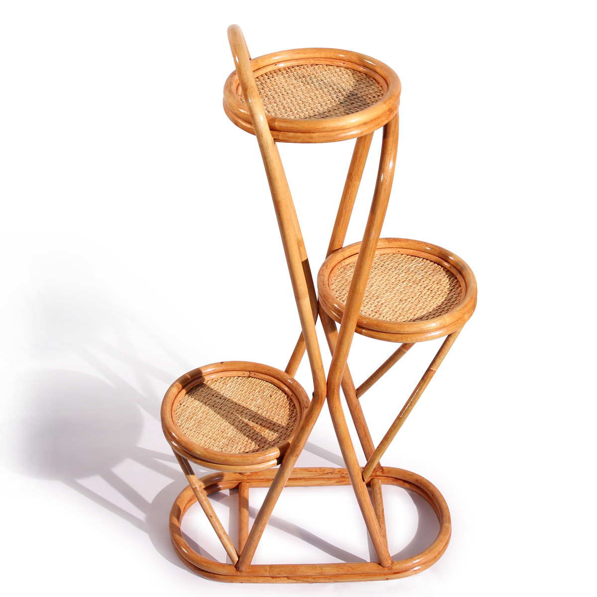 藤爵家具 缠接植物藤竹藤工艺曲木结构储藏艺术现代中式 花架