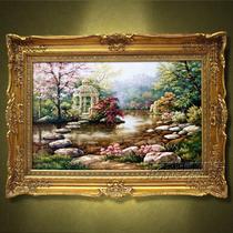 平面有框单幅(横版)风景手绘 托马斯花园风景20油画