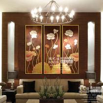 高端纯手绘油画立体有框装裱实木金色画框植物花卉 油画