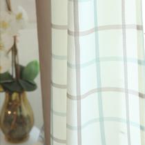 布装饰+半遮光涤纶格子纯色简约现代 窗帘