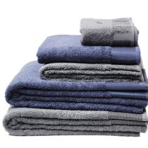 蓝色灰色纯棉 浴巾