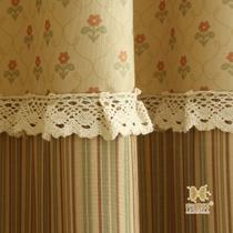 布帘+纱帘装饰+半遮光无复古植物花卉条纹新古典 窗帘