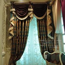 布装饰+半遮光平帷荡度棉涤纶混纺人造纤维普通打褶窗幔帘欧式 窗帘