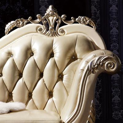 艾洛瑞思 真皮皮革橡胶木欧式 贵妃椅