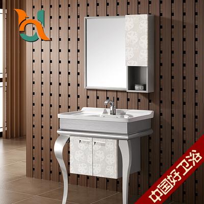 瑶洁 不锈钢含带配套面盆一体陶瓷盆欧式 8616C浴室柜