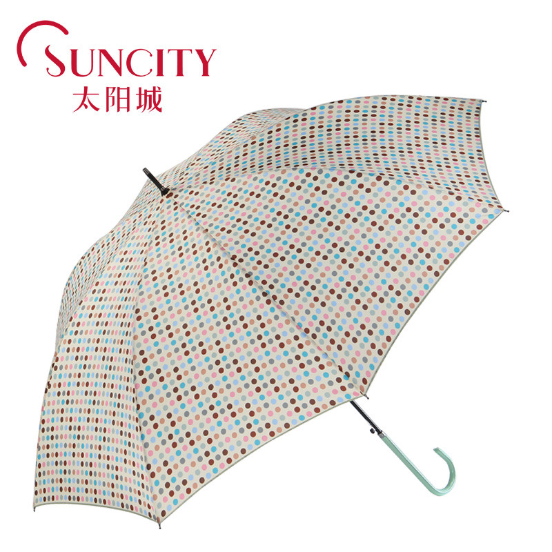 太阳城 手动碰击布雨伞长柄伞成人 遮阳伞