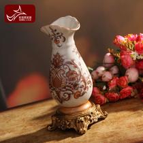 花开纹样陶瓷台面花瓶欧式 花器