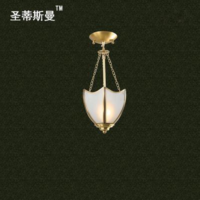 圣蒂斯曼 玻璃铜欧式白炽灯节能灯LED SD04108-01吊灯