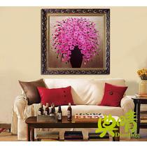 粉红色无框有框单幅植物花卉手绘 油画