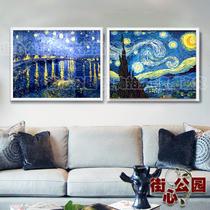 星空罗纳河上的星夜立体无框有框单幅价格抽象图案手绘 油画