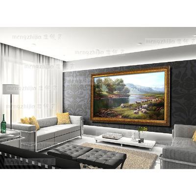 Meng Zhi Jia 立体3厘米左左厚度有框单幅风景手绘 油画