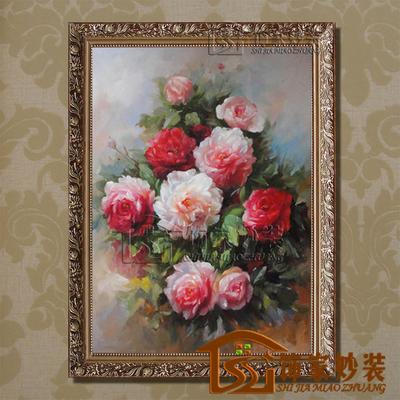 饰家妙装 立体有框单幅竖版挂画植物花卉手绘 油画