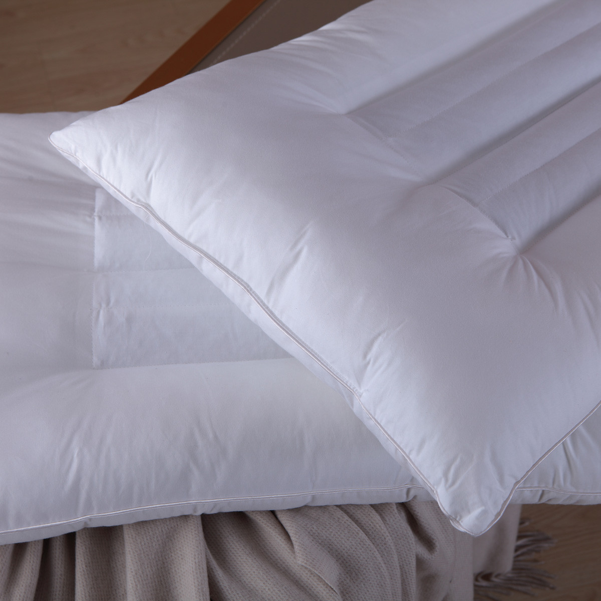 罗卡芙 贡缎棉布长方形 枕头