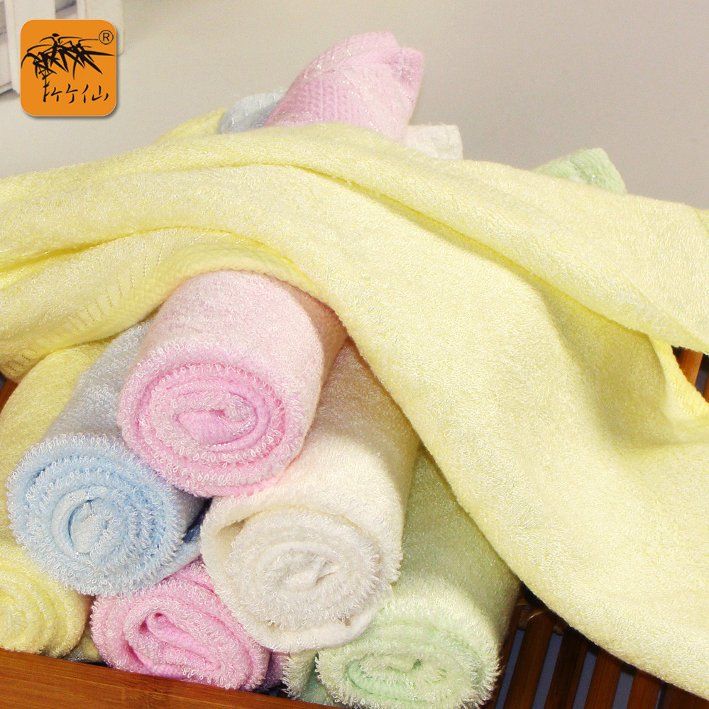 竹仙 黄色蓝色粉红色绿色竹纤维5s-10s方巾百搭型 方巾