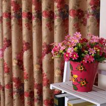 布装饰+半遮光平帷涤纶混纺植物花卉新古典 窗帘