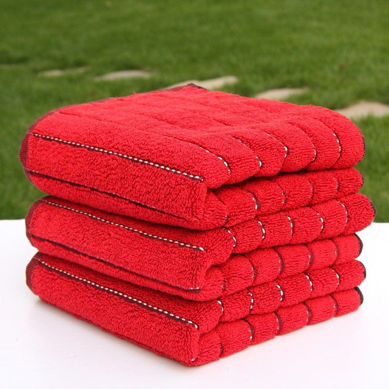 多样屋 红色纯棉洁面美容毛巾百搭型 毛巾