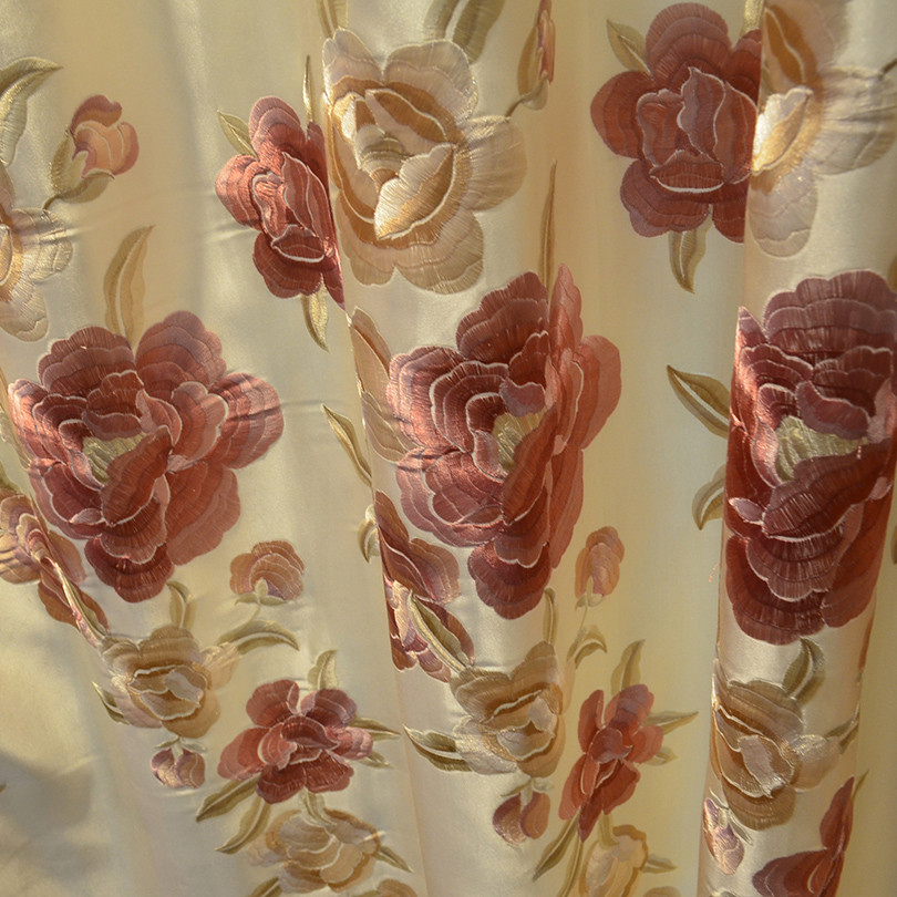 月阁家饰 要几米拍几米布装饰+半遮光混纺植物花卉欧式 F669窗帘