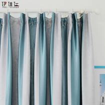 布遮光聚酯纤维条纹普通打褶简约现代 窗帘
