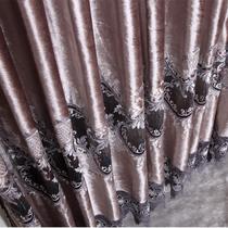 一米纱一米布布帘+纱帘装饰+半遮光平帷荡度植绒涤纶欧式 窗帘