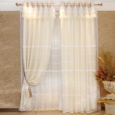 一米 每米纱每米布装饰+半遮光平帷荡度涤纶混纺格子纯色简约现代 窗帘