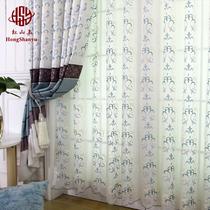 布装饰+半遮光平帷涤植物花卉飘窗欧式 窗帘