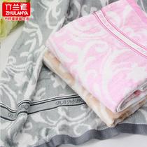 粉红色浅灰色棕色竹纤维 浴巾
