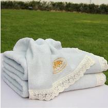 米色蓝色纯棉 浴巾