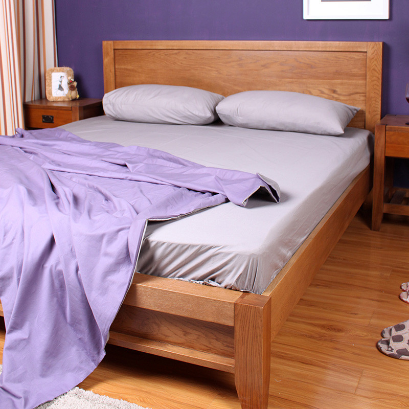 原始原素 橡木框架结构欧式拼板 床