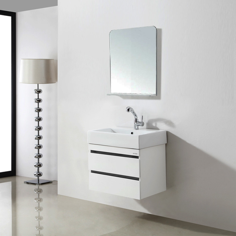 安华洁具 PVC板一体陶瓷盆E0级简约现代 浴室柜
